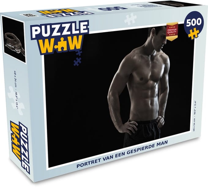 Puzzel Portret van een gespierde man - Legpuzzel - Puzzel 500 stukjes