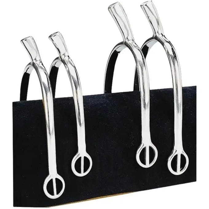 Éperon d'équitation compensés à passants arrondis inox Feeling Prince de Galles