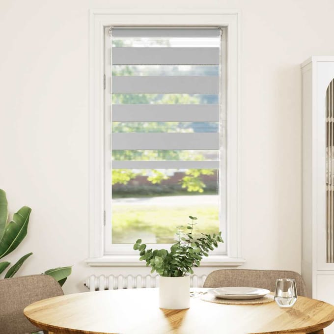vidaXL - Zebra - rolgordijn - 55x150 - cm - stofbreedte - 50,9 - cm - lichtgrijs
