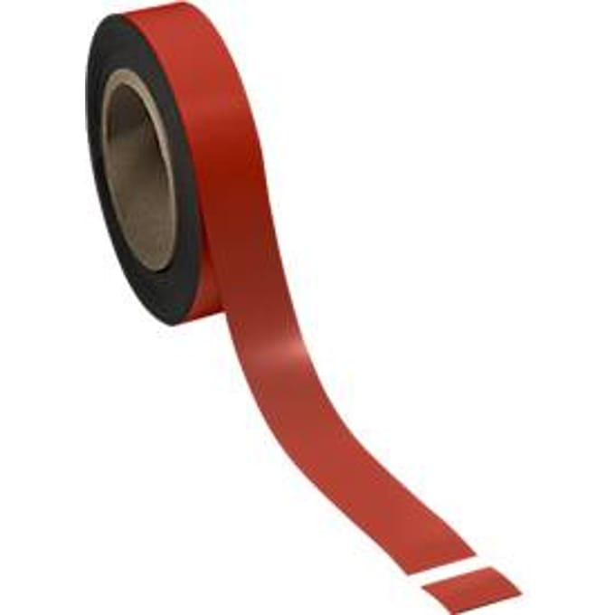 Magneetband, 30 mm x 100 m, lichtrood