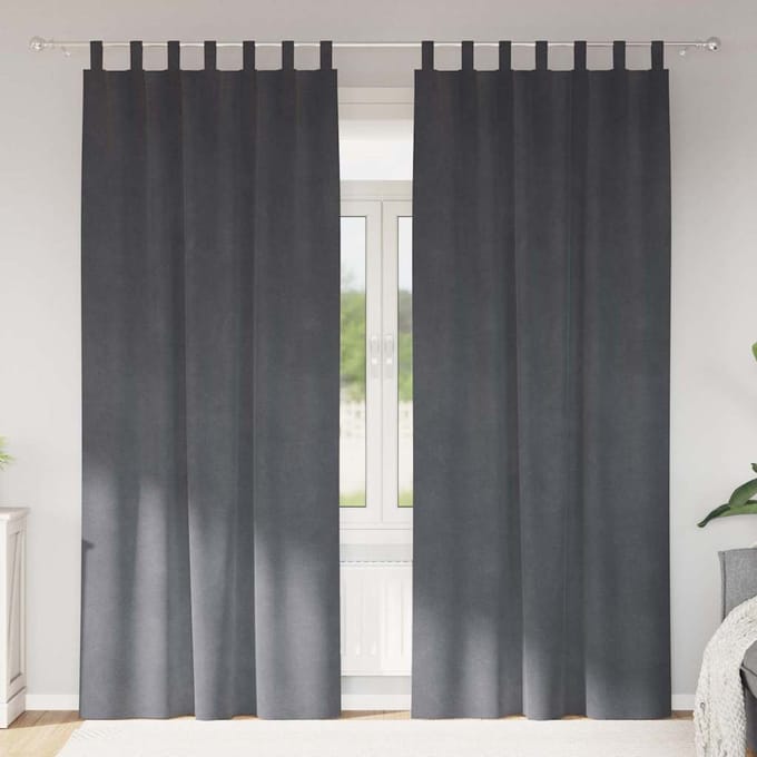 vidaXL - Gordijnen - 2 - st - Lichtgrijs - 140 - x - 245 - cm - fluweel