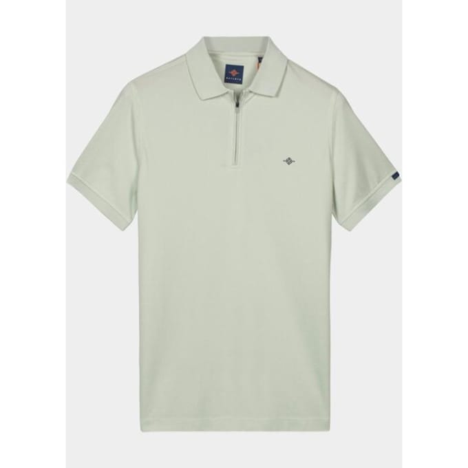 Baileys Polo Subtle Two-Tone Zip Collar Soft Green / male