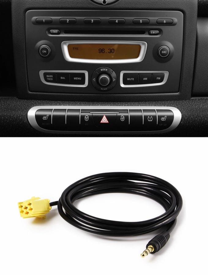Passend Voor Smart For Two 451 Aux Kabel Adapter Radio Mp3 Youtube Iphone