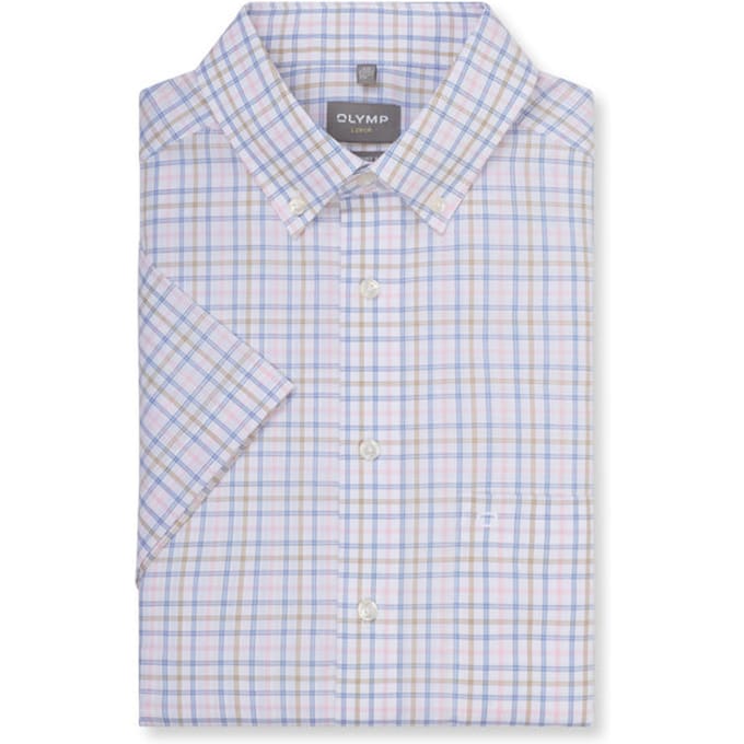 OLYMP Luxor Overhemd, Comfort Fit, Button-down, Lichtroze