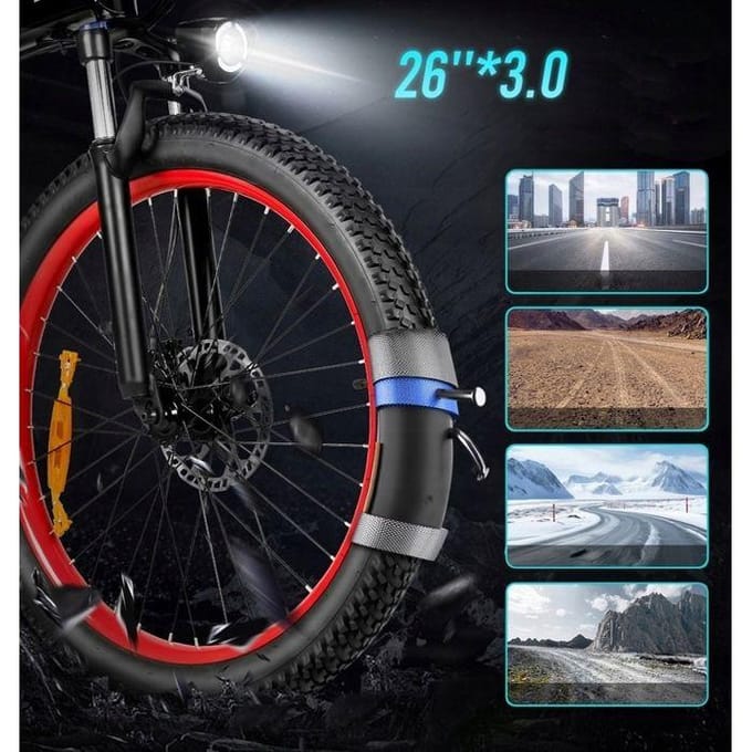 Vélo électrique pliant - Samebike LO26 PLUS - 1000W - 45 km/h - Autonomie 50 km bleu
