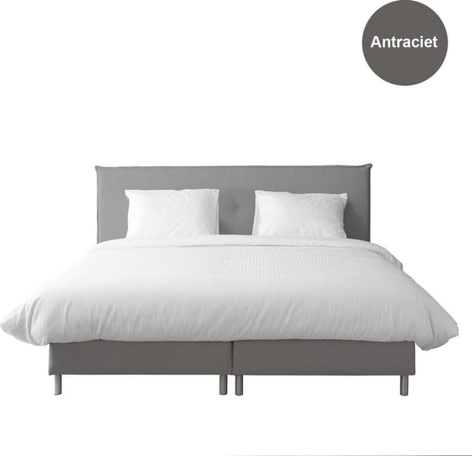 Anno 1588 Boxspring Pollux - Complete boxspringset - Pocketvering - Licht Zwart - 140x200