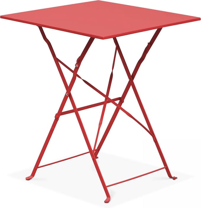 Inklapbare Tuintafel - Bistro Design, Staal, Rood (60 x 60 x 71 cm)