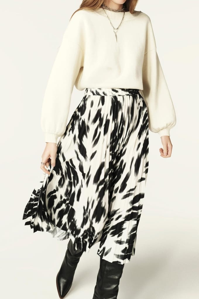 BA&SH Jupe Alicia Carbone Maat: 40 | Midi Rokken Outlet | Dames | Zwart
