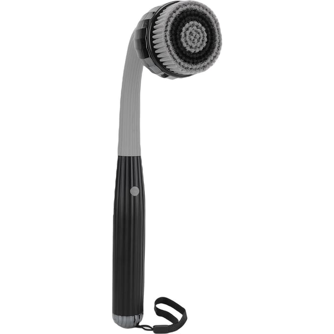 Brosse Corps Électrique Éponge Corps 4 en 1 IPX6 Étanche Manche Alimentation Éponge de Bain 2 Vitesses pour Nettoyer Exfolier Masser gray