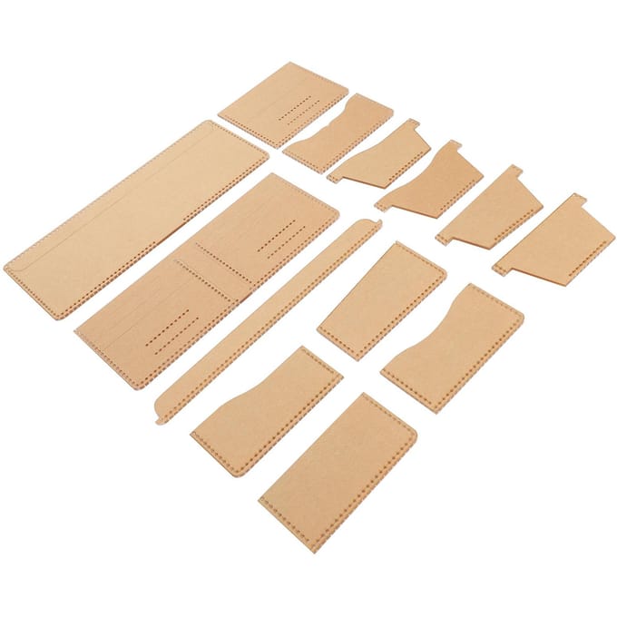 13 Stuks Acryl Portemonnee Sjabloon Universeel DIY Handgemaakt Lederen Ambacht Accessoires beige