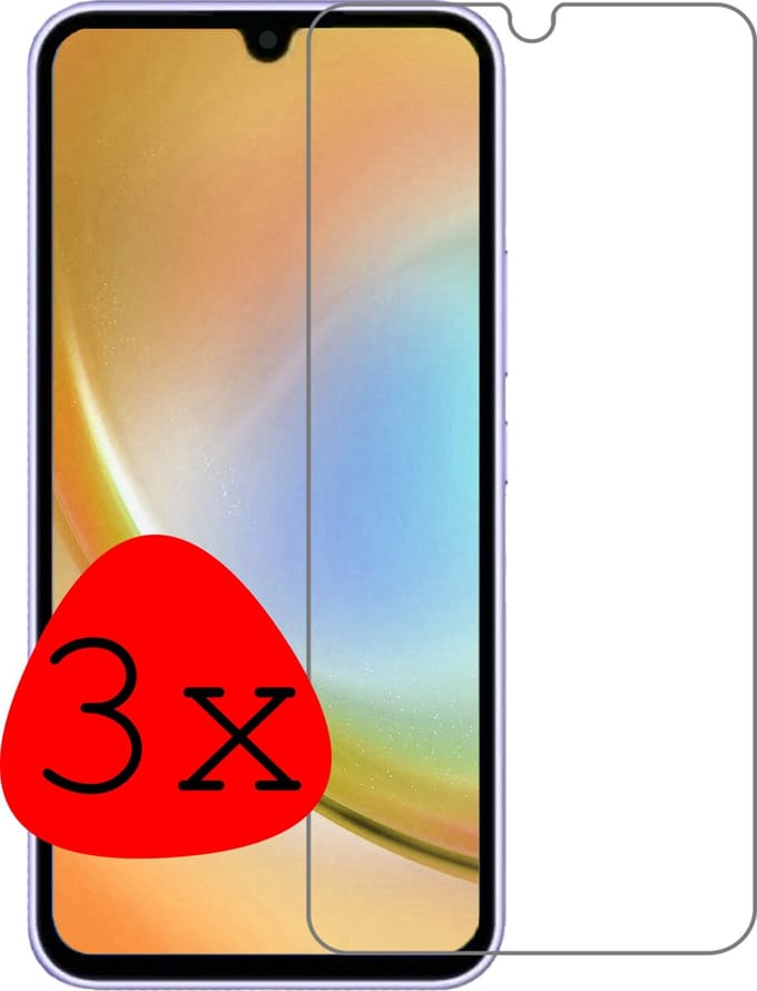 Screenprotector - 3 Stuks Geschikt voor Samsung Galaxy A34 - Extra Sterk - Beschermglas - Gehard Glas - Tempered Glass - Screen Protector