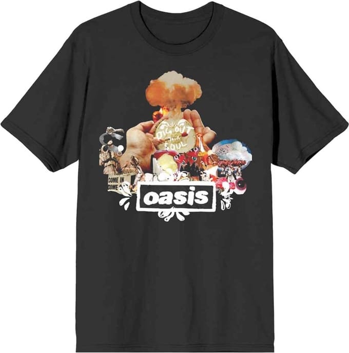 Oasis - Atomic Collage Heren T-shirt - M - Zwart