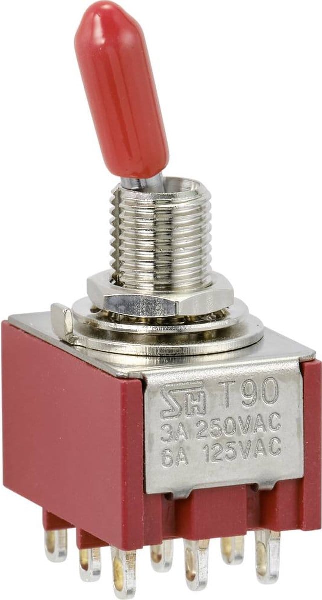 TRU COMPONENTS TC-9354008 Wipschakelaar 250 V/AC 3 A 3x aan/aan Continu 1 stuk(s)