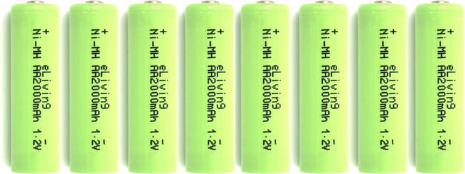 eLiving - Oplaadbare AA batterijen. 2000mAh HR6. Voordeelpack van 8 stuks