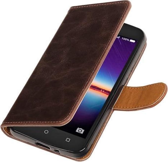 Mocca Pull-Up PU booktype wallet hoesje voor Huawei Y3 II