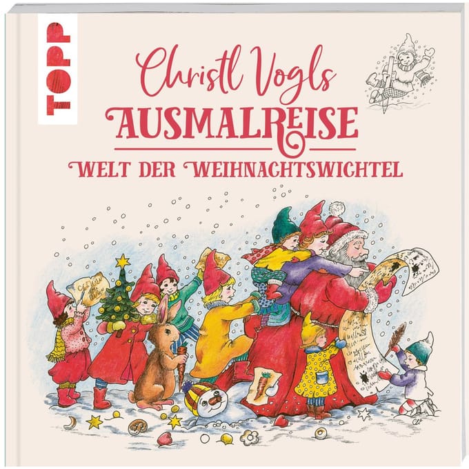 Boek "Christl Vogls Ausmalreise - Welt der Weihnachtswichtel"