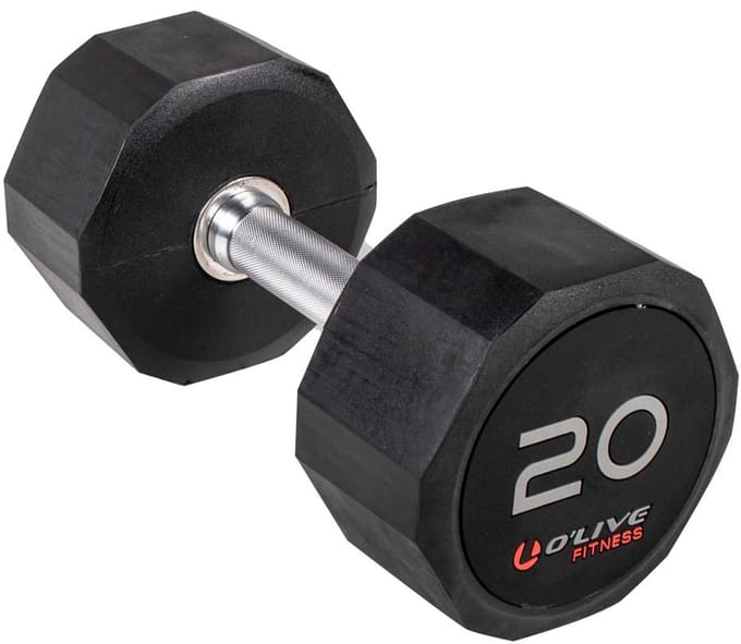 Olive Rubber Pro-style 20kg Dumbbell Zilver 20 kg