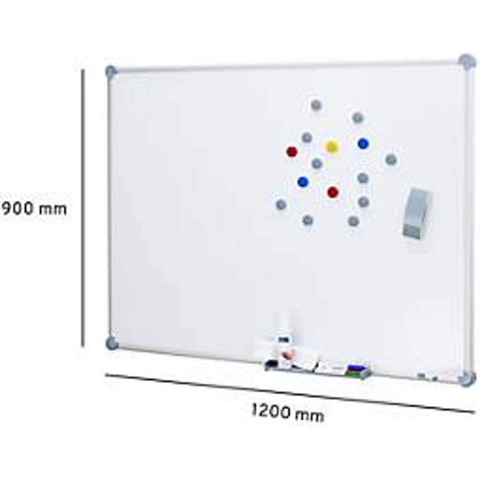 MAUL whiteboard 2000 + 31 delige accessoireset, platinagrijs