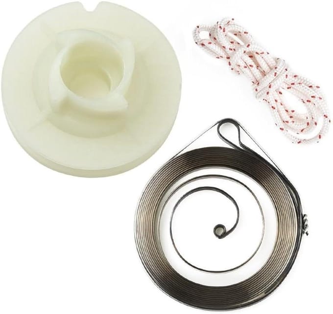 Starter Katrol Veerset - Terugslagstarter Kit - Kettingzaag Onderhoud - Exacte Pasvorm - 47 Gram - Zwart