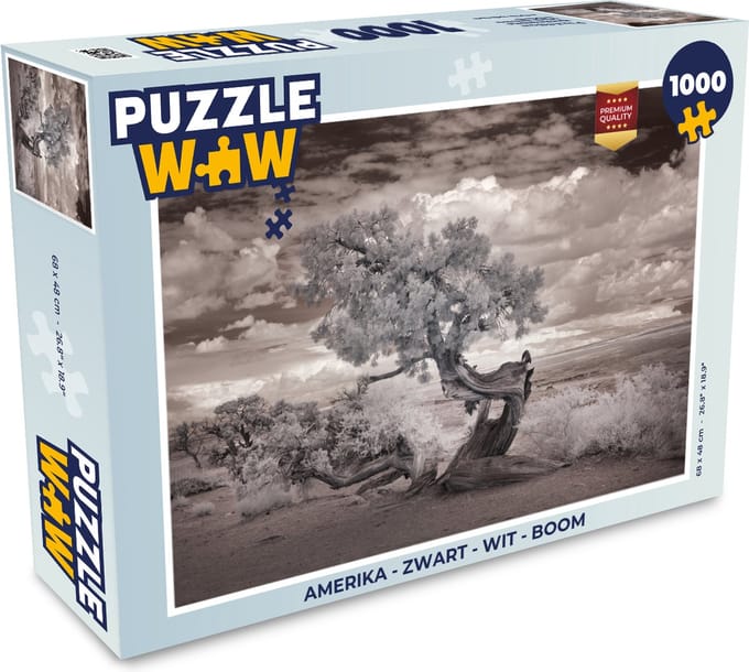 Puzzel Amerika - Zwart - Wit - Boom - Legpuzzel - Puzzel 1000 stukjes volwassenen