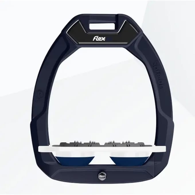 Veiligheidseinden Paardrijden Plat Ultra Grip Marine/Wit/Marine Flex-On Safe-On