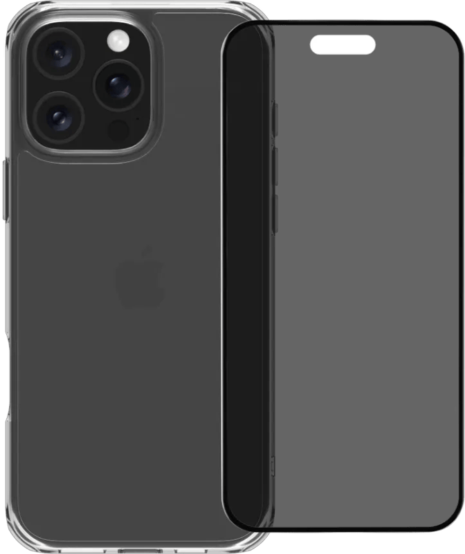 BlueBuilt Protective Back Cover iPhone 16 Pro Max Transparant + Privacy Screenprotector