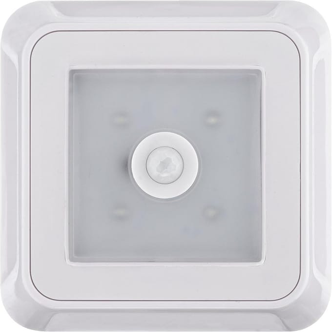 Vierkante LED Batterij Lamp met Bewegingsmelder Wit - Inclusief Batterijen