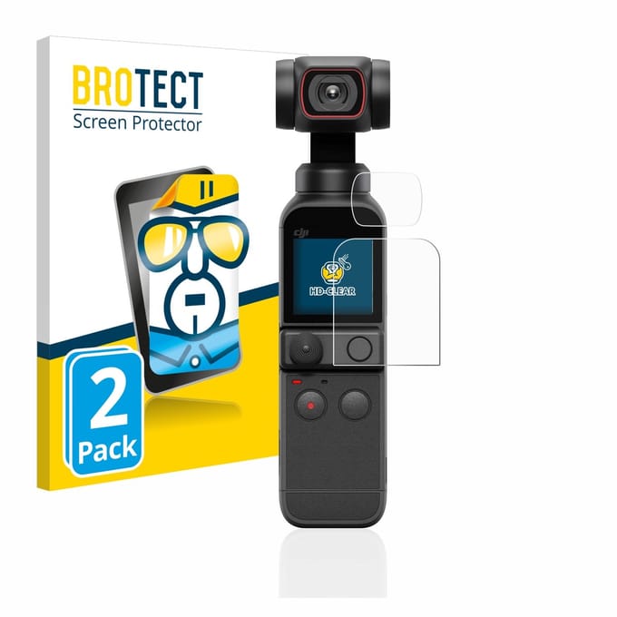 BROTECT - Screenprotector voor DJI Osmo Pocket 2 (Display + Lens) - Folie Beschermfolie transparant 2 Stuks