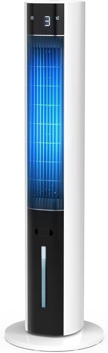 Mobiele Air Cooler - Ventilator Koeler - Ruimte Koelen - Waterloos Werken - 4 Liter Tank - Wit