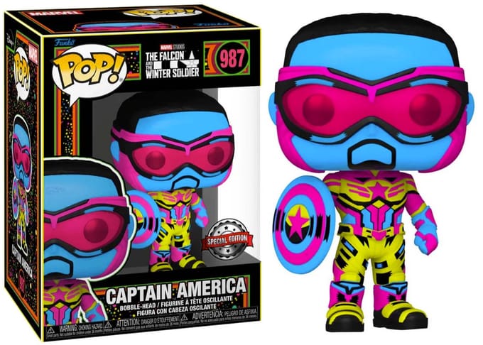 Funko Pop! The Falcon and the Winter Soldier - Captain America Blacklight Exclusive