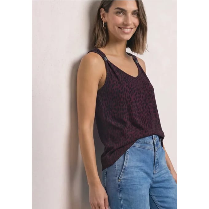 Top met V-hals en decoratief detail