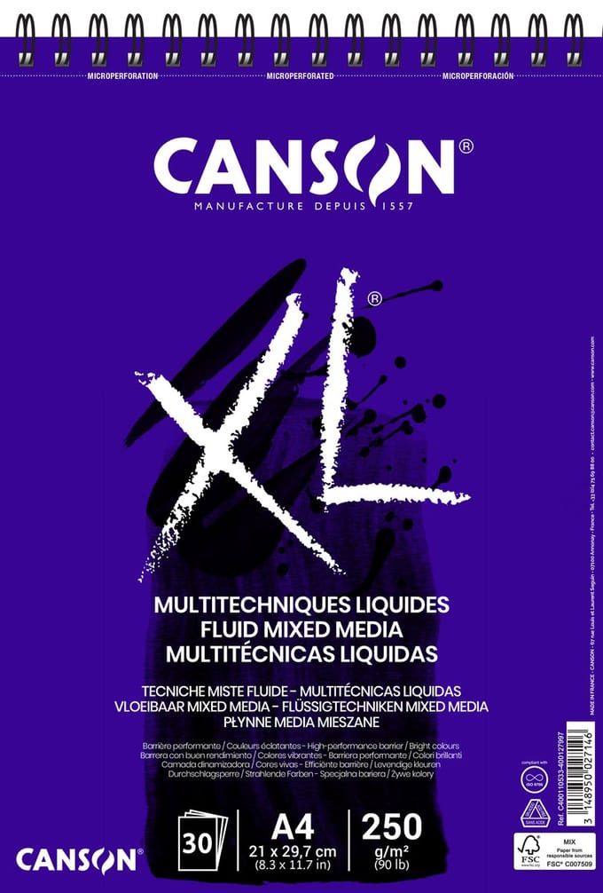 Mixed mediapapier canson xl 250gr a4 extra wit | 5 stuks