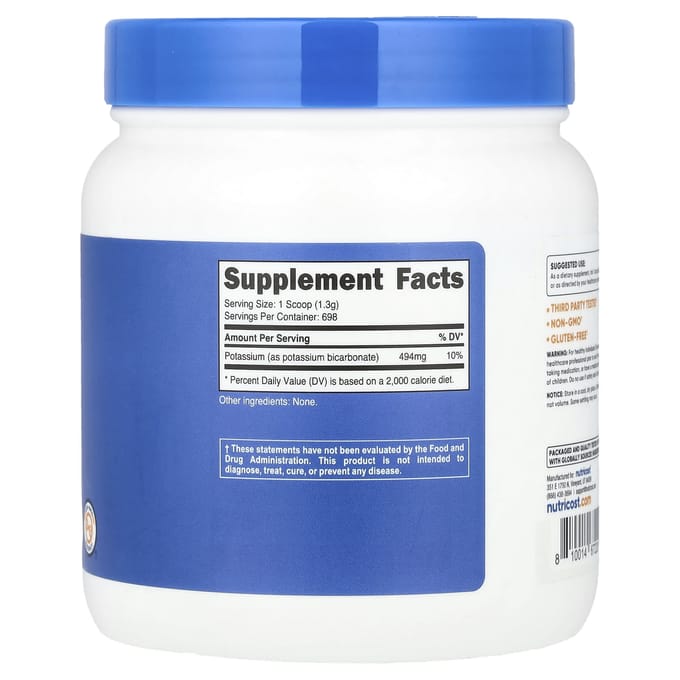 Kaliumbicarbonaat, zonder smaak, 907G (32.4oz)