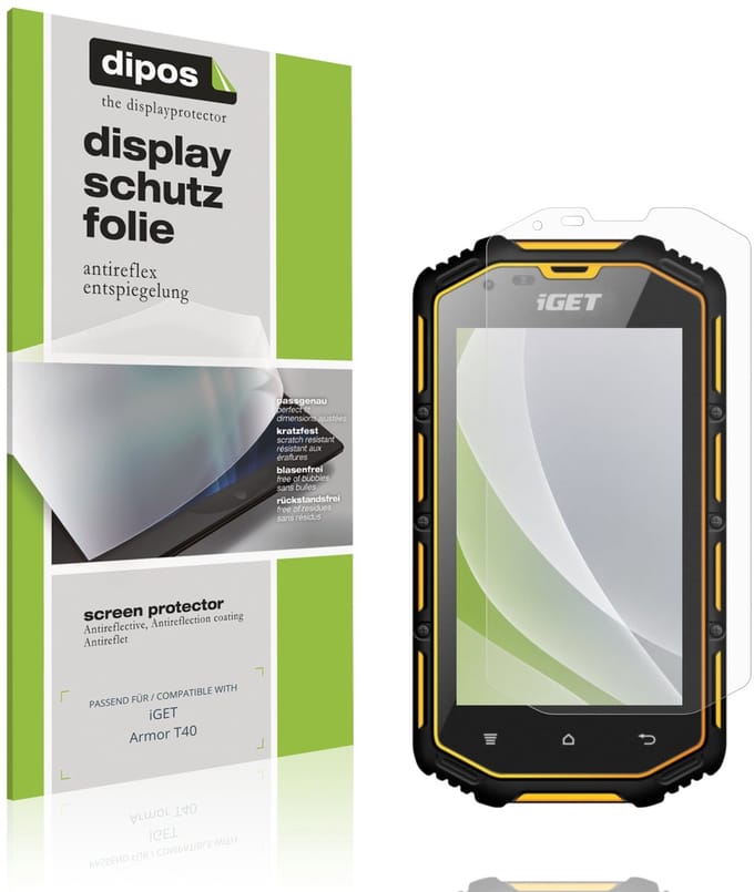 dipos – 4x Matte Beschermfolie geschikt voor iGET Armor T40 | Krasbestendige & antireflecterende Screenprotector Ultra-Thin