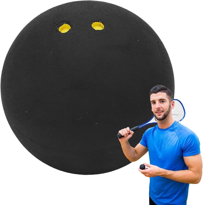 Squashbal - Pompoenbal - Beginners Training - Stabiele Bounce - 38 mm - Dubbele Gele Stip