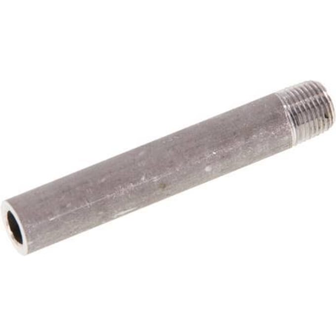 R 1/8'' Buitendraad x 10.2mm RVS Pijpnippel met Las uiteinde 20 Bar DIN 2982 - 60mm