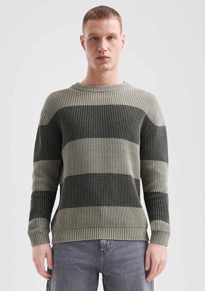 Q/S designed by - Heren pull - Maat L - Mannen - Khaki - katoen