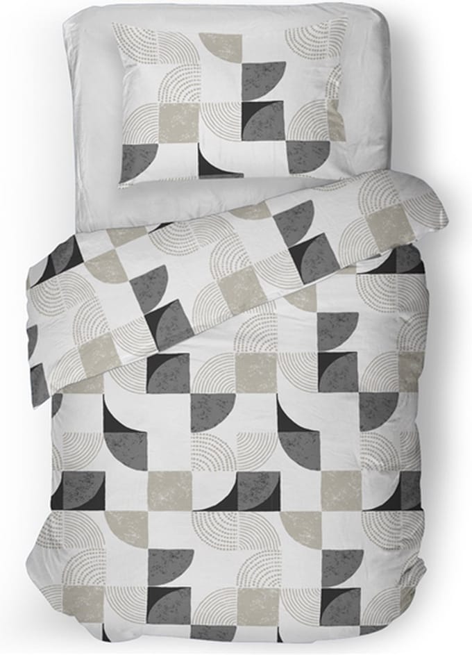 Snoozing Birgit Dekbedovertrek - Eenpersoons - 140x200/220 cm - Antracite