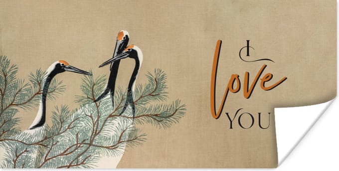 Poster I love you - Quotes - Spreuken - Partner - Love - 150x75 cm