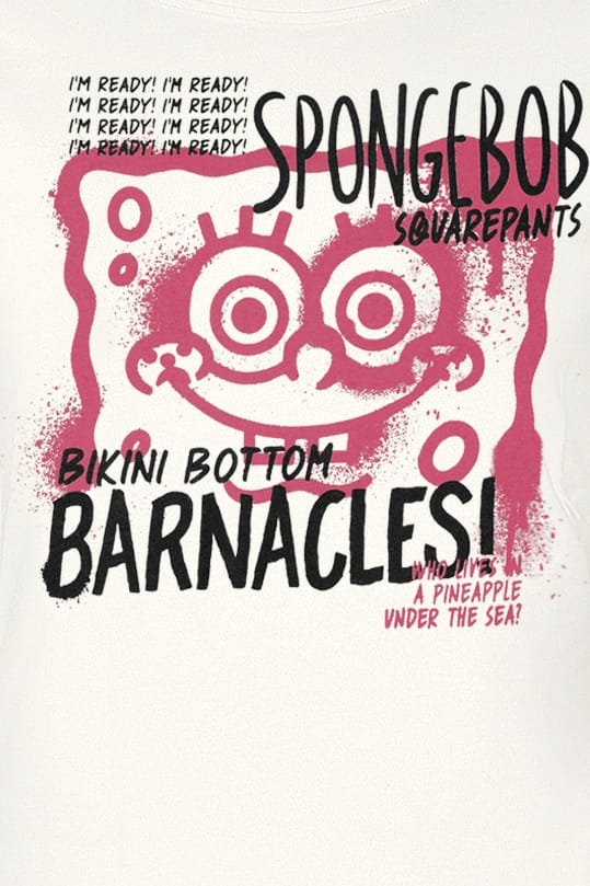 SpongeBob SquarePants T-shirt - Bikini Bottom Barnacles! - L tot XXL - voor Vrouwen - beige