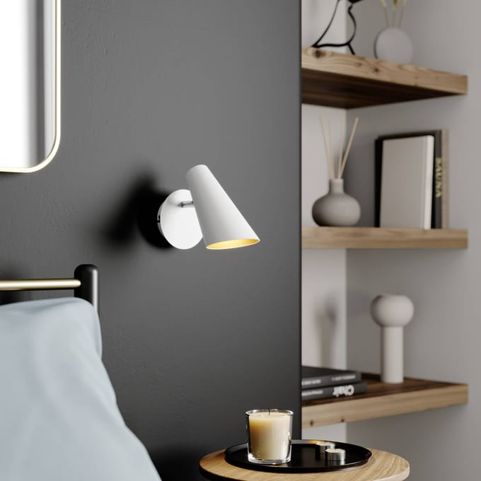 Lucande - wandlamp - 1licht - metaal - H: 24 cm - GU10 - wit