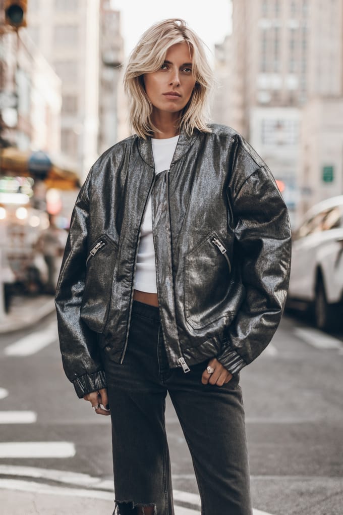 Mikuta The Silver Bomber Jacket Silver Taglia: L | Bomber Outlet | Donna | Grigio