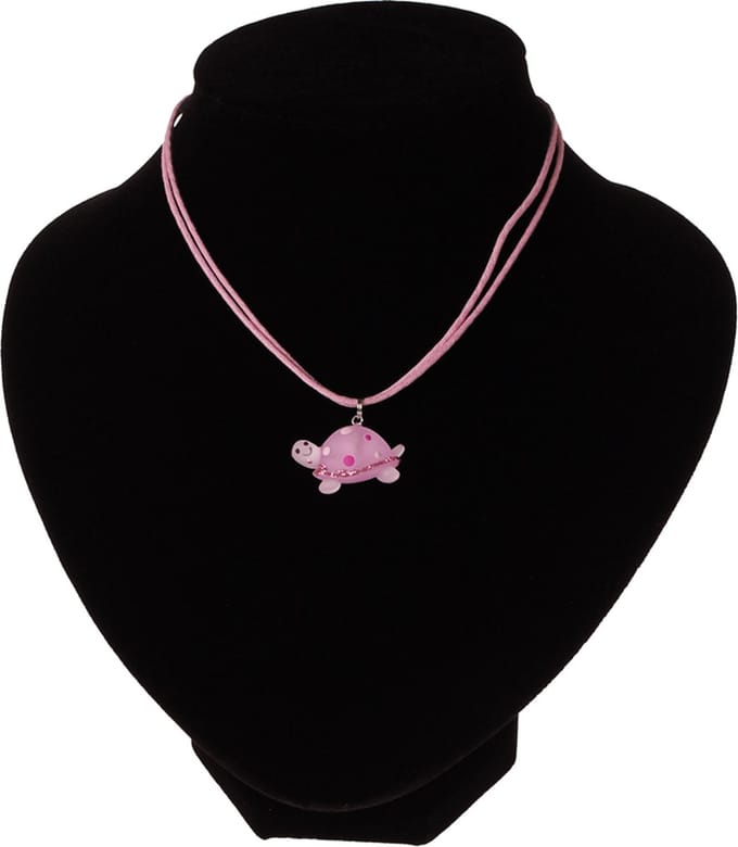 Kinderketting roze met schildpad