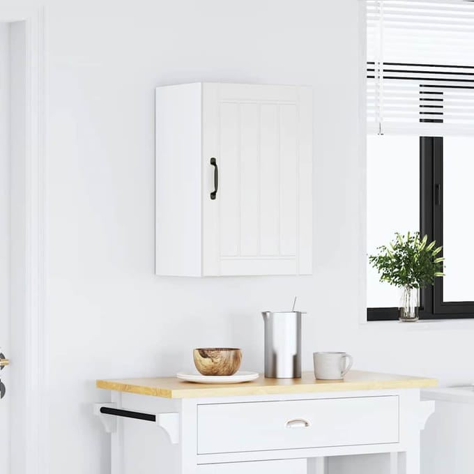 vidaXL - Keukenbovenkast - Lucca - bewerkt - hout - wit