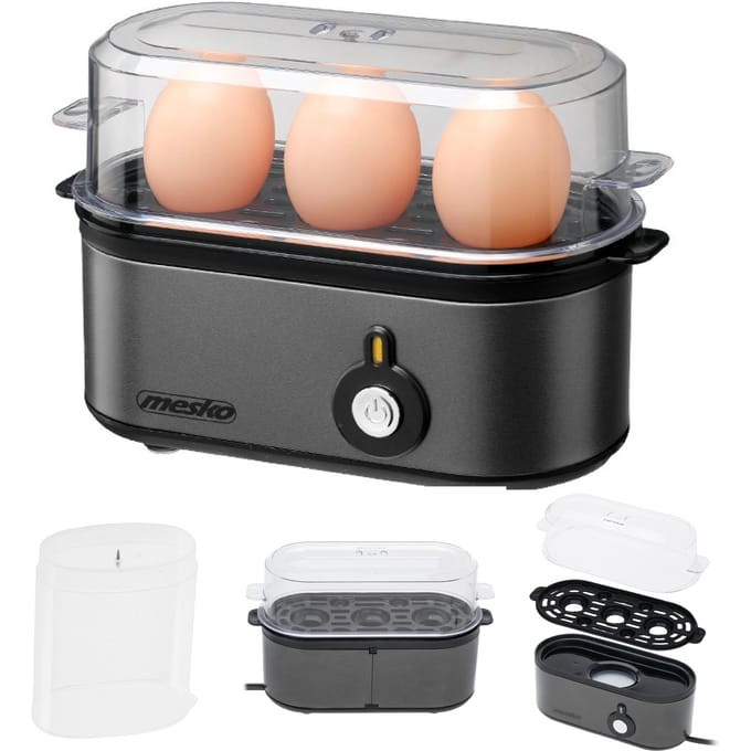 Mesko MS 4485 - Eierkoker voor 3 eieren - vermogen 210W - instelbare kookfase - indicatielampje - Grijs