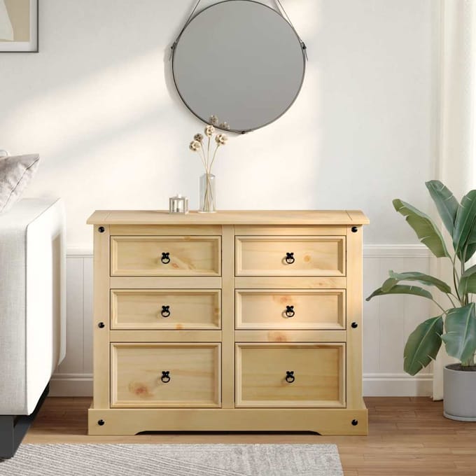vidaXL - Ladekast - Corona - 112x48x91 - cm - massief - grenenhout