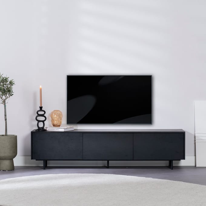Bronx71® Tv-meubel Thomas zwart eiken 180 cm