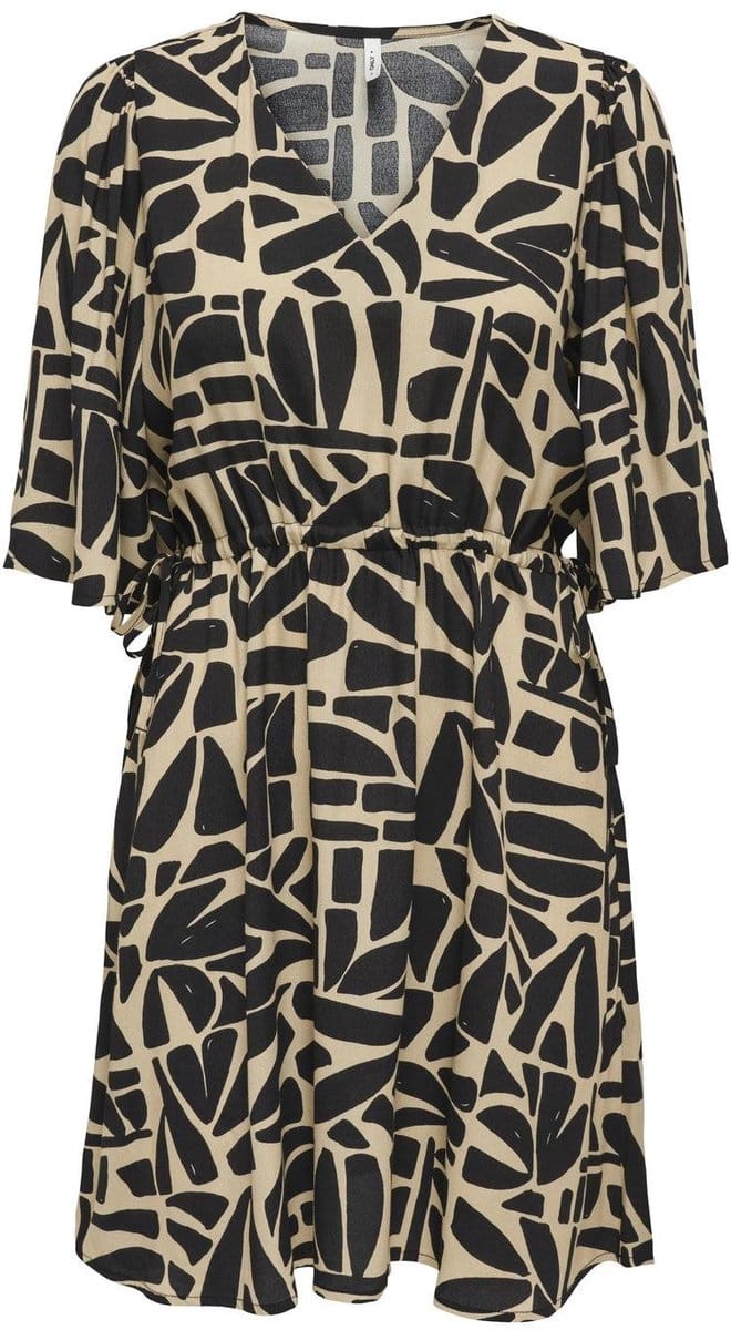 ONLY ONLDAVINA S/S V-NECK STRING DRESS PTM Dames Jurk - Maat M