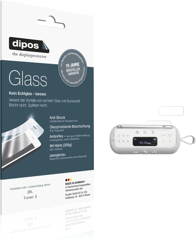 dipos – 2x Matte Pantserfolie geschikt voor JBL Tuner 3 | 9H Screenprotector