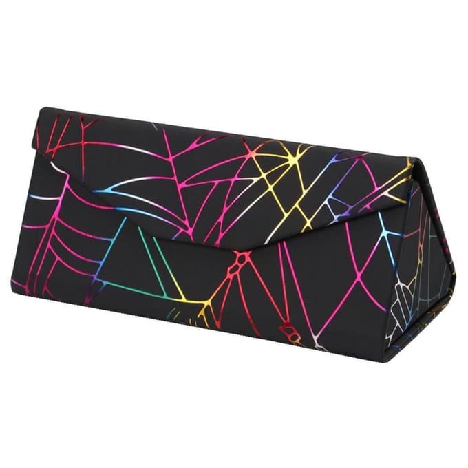 Fako Bijoux® - Brillenkoker - Opvouwbaar - Driehoek - 16x7x6.5cm - Spider - Zwart